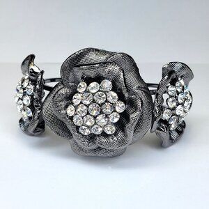 Sparkling Crystal Cuff Hematite Bracelet